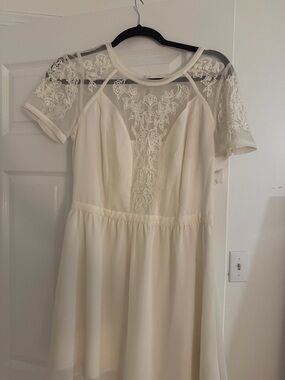 lace puff sleeve mini dress Strapless Short Puff-Sleeve Homecoming Dress -PromGirl Lavender / 4